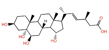 (22E,24S)-24-Methyl-27-nor-3b,5,6b,15a-tetrahydroxy-5a-cholest-22-en-26-oic acid